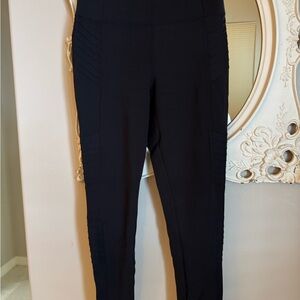 Athleta Black Biker Delancey Moto High-Rise Leggings